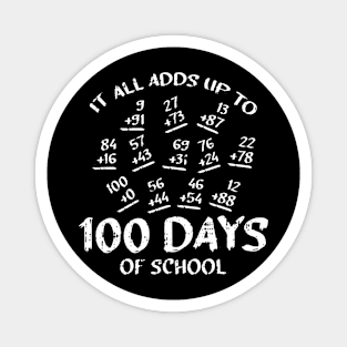 100 Days Of School Math Addition Cool Teacher Student Magnet